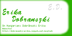erika dobranszki business card